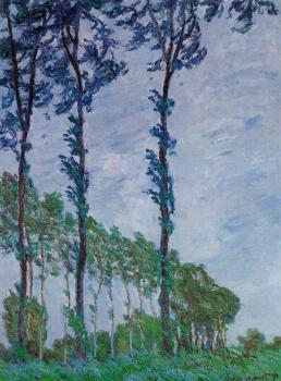 Claude Oscar Monet : Poplars, Wind Effect